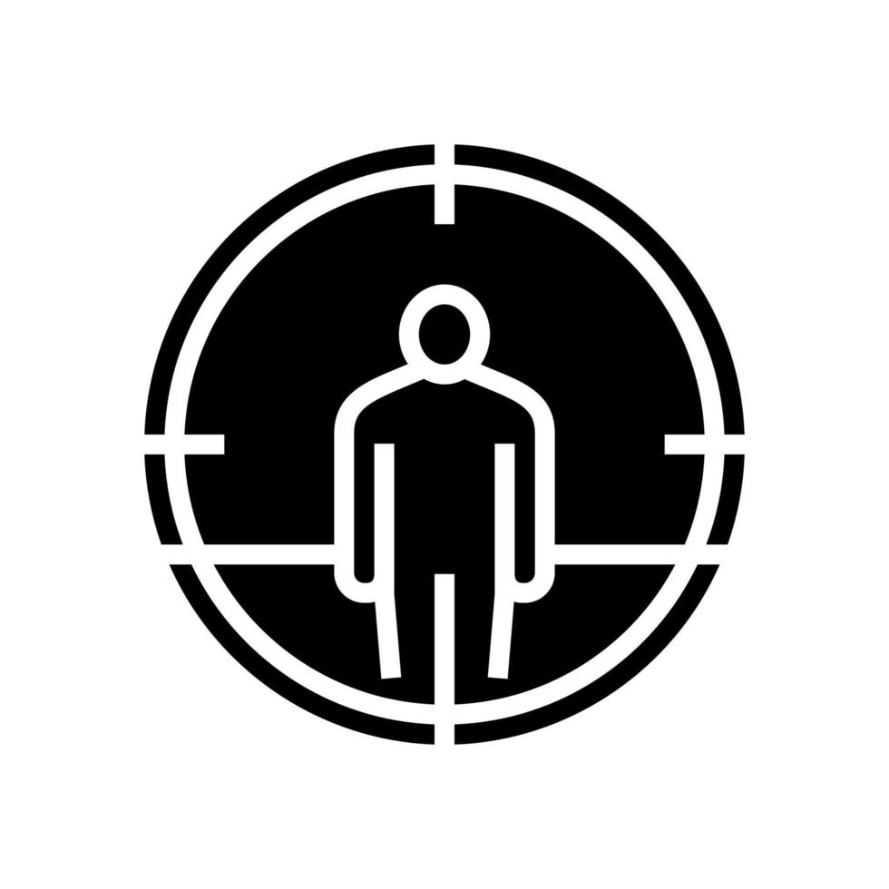 Ziel töten Glyphen-Symbol-Vektor-Illustration vektor