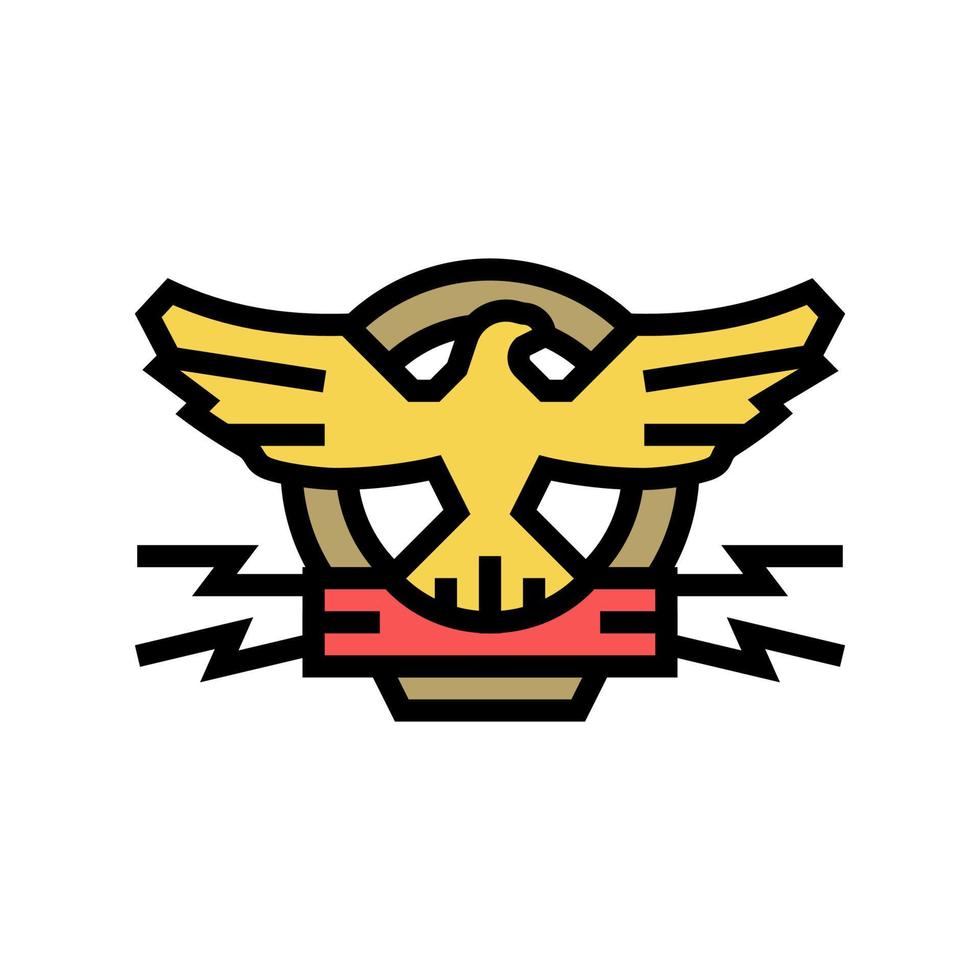 Wappen mit Adler-Farbsymbol-Vektorillustration vektor