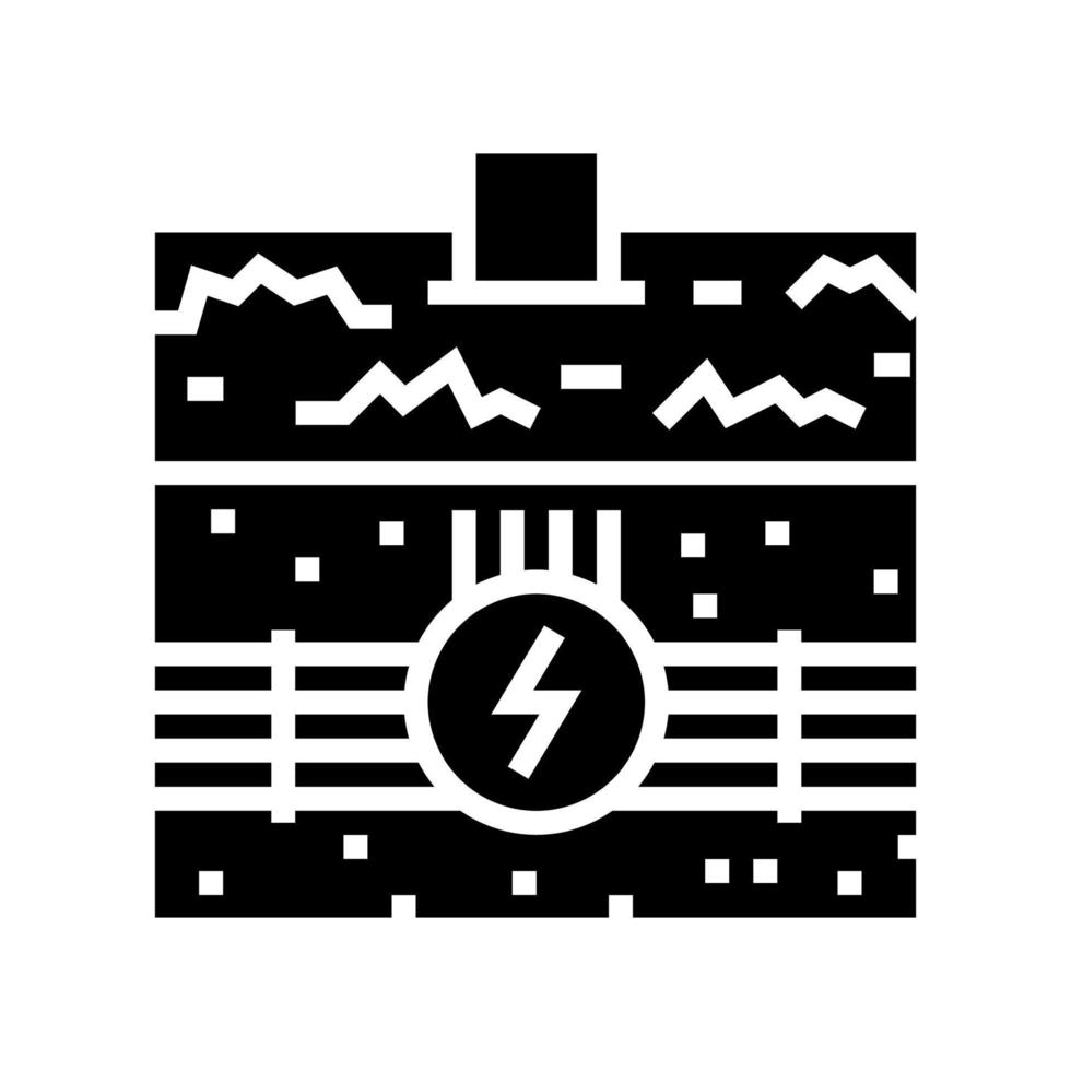 Strom Kommunikation Land Glyphe Symbol Vektor Illustration
