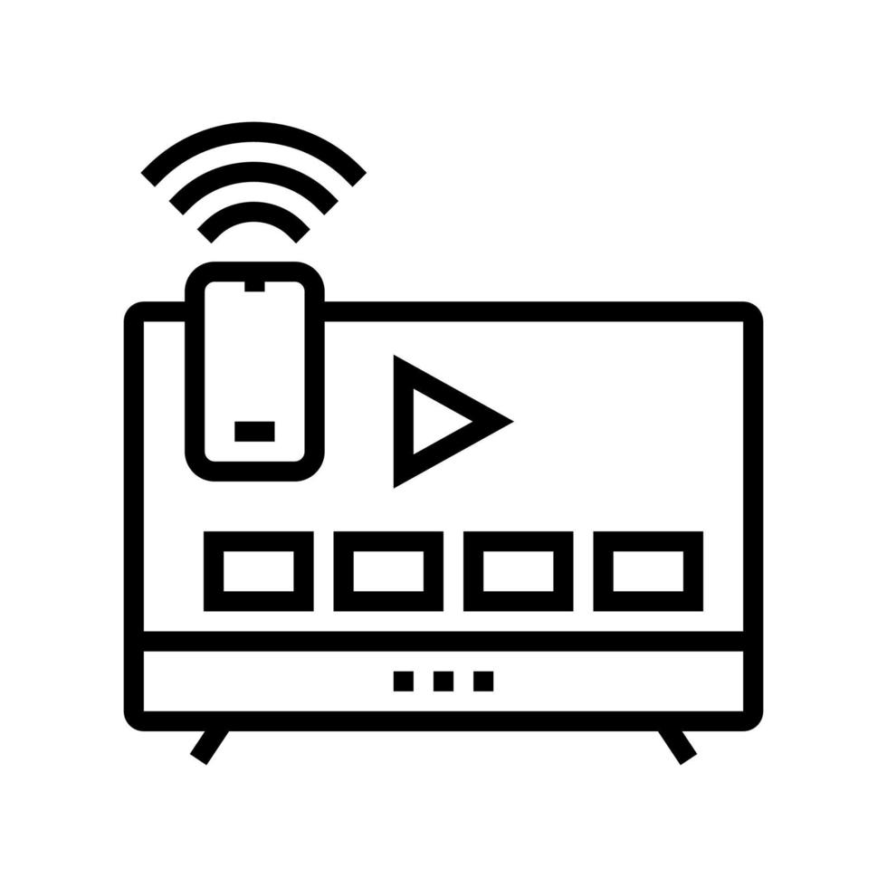 Smart-TV-Linie Symbol Vektor Illustration