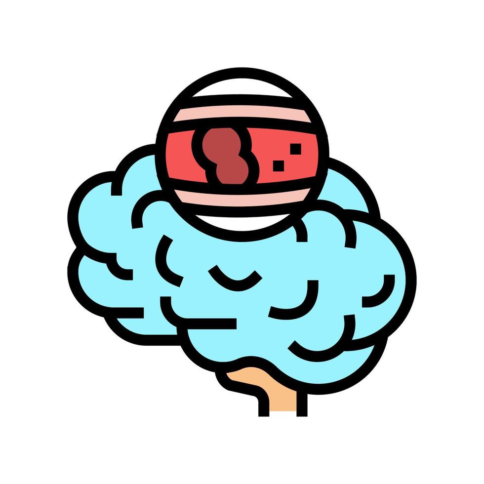 Schlaganfall Gehirn Problem Farbe Symbol Vektor Illustration