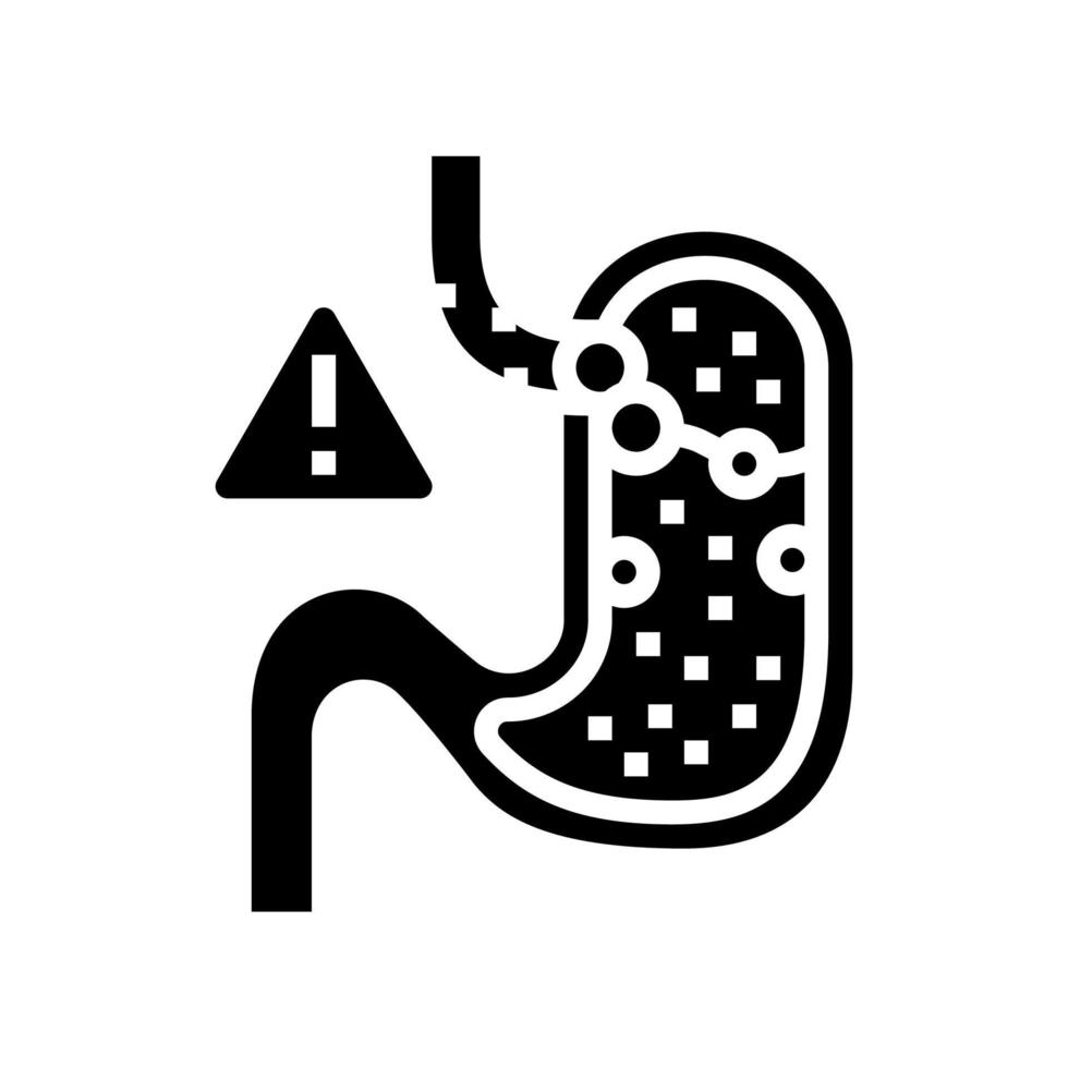 Magen-Reflux-Glyphen-Symbol-Vektor-Illustration vektor