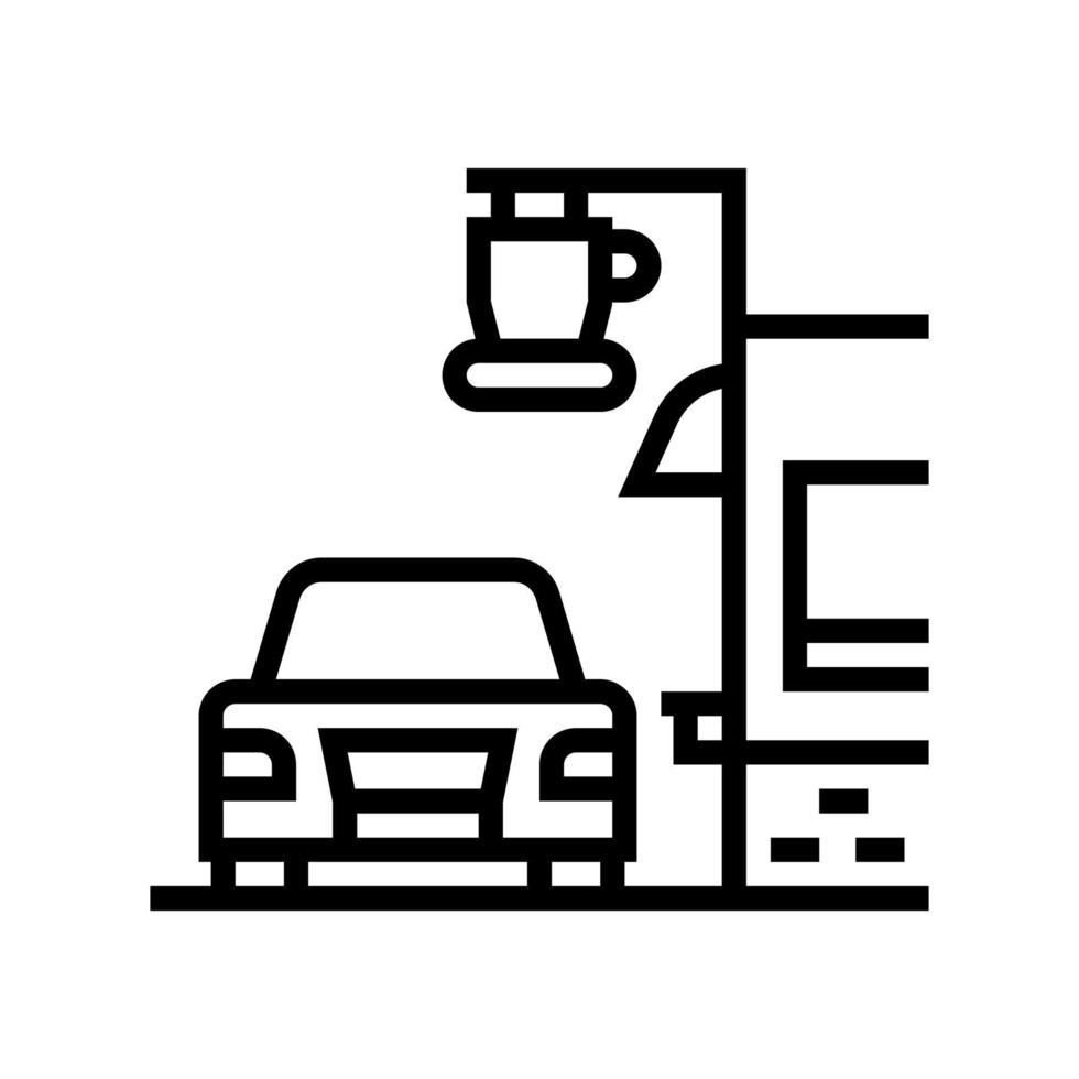 fahren sie kaffee café linie symbol vektor illustration