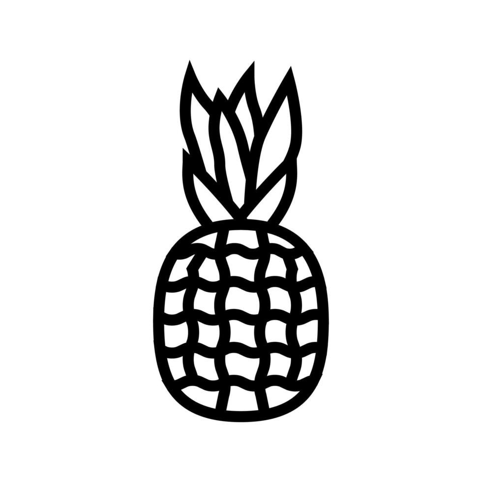 Ananas tropische Fruchtlinie Symbol Vektor Illustration