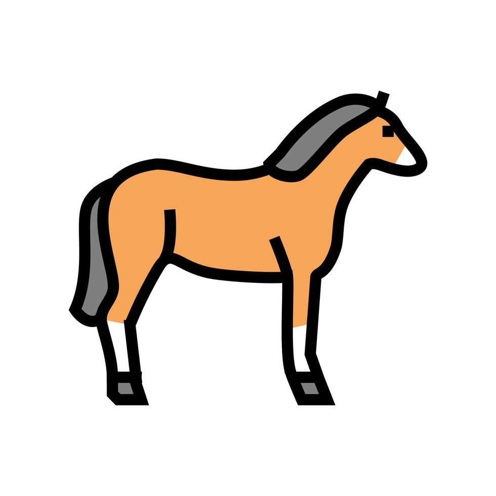 häst djur färg ikon vektor illustration