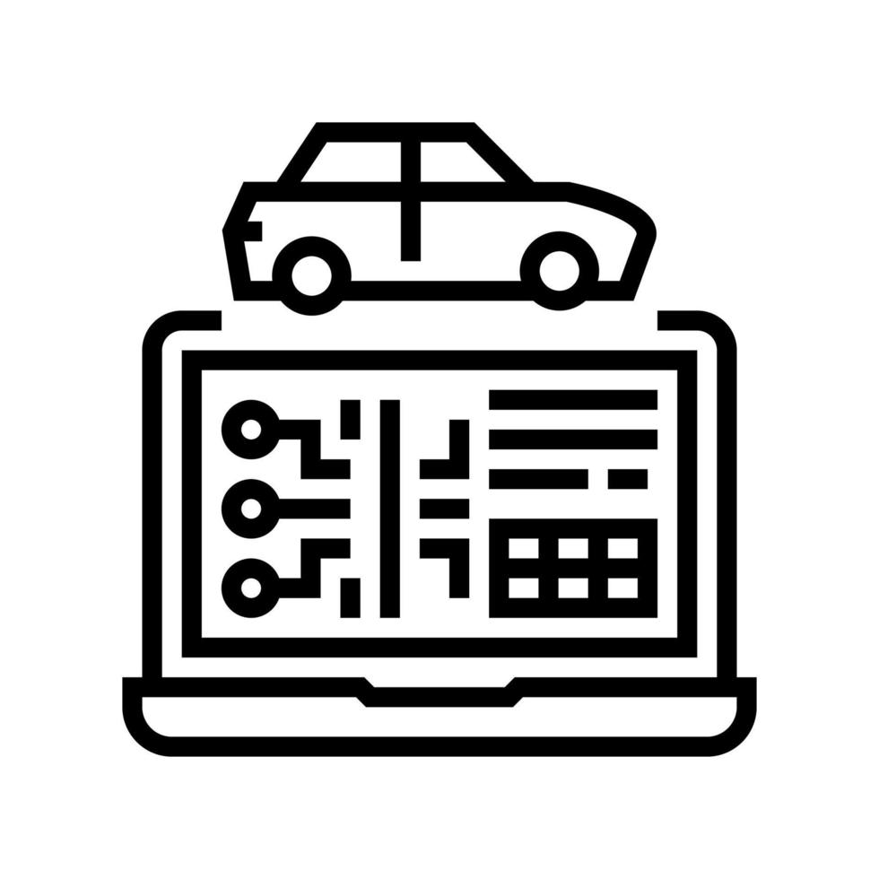 isolierte Illustration des Symbolvektors der Computerdiagnoselinie vektor