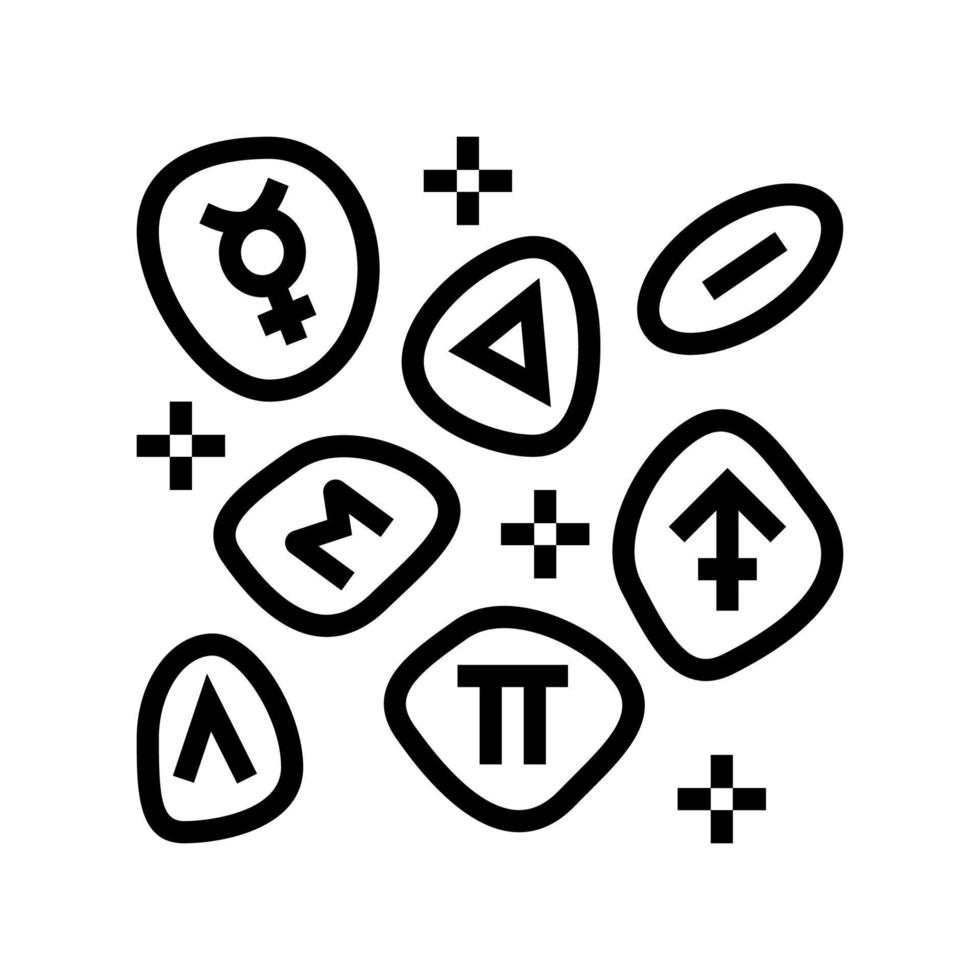 Steine Boho Linie Symbol Vektor Illustration