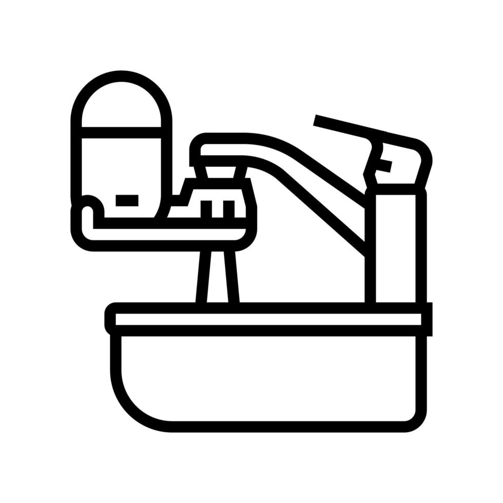 Tragbarer Wasserfilter für die Symbolvektorillustration der Wasserhahnlinie vektor