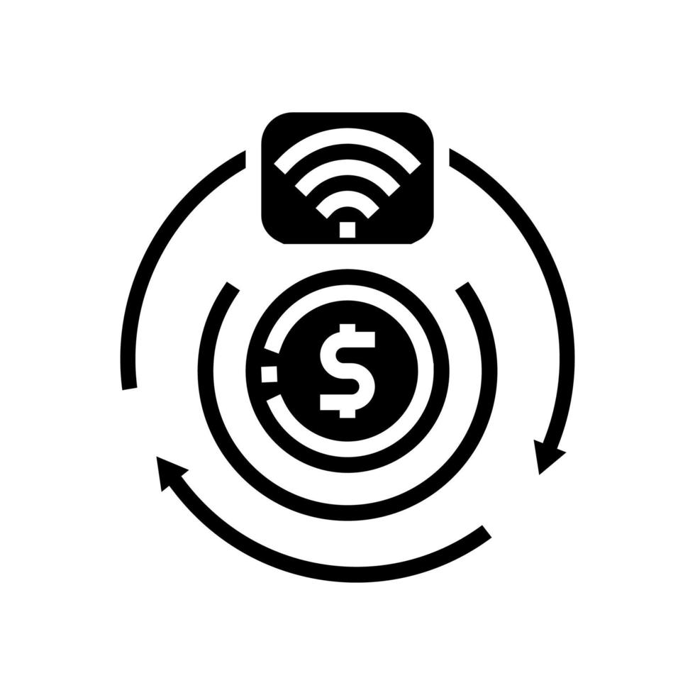 kontaktlose Glyph-Symbol-Vektorillustration für Transaktionen vektor