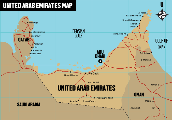 Gratis UAE Map Vector