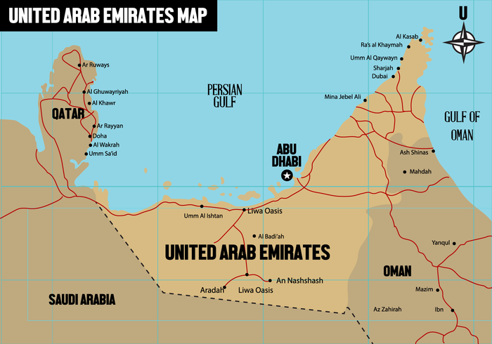 Kostenlose UAE Karte Vektor