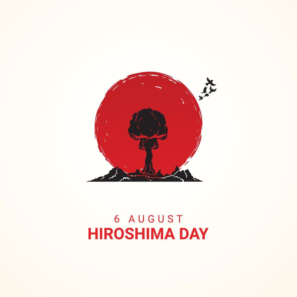 Gedenkfeier für den Frieden in Hiroshima. findet jeden 6. August statt. Vektor-Illustration. vektor