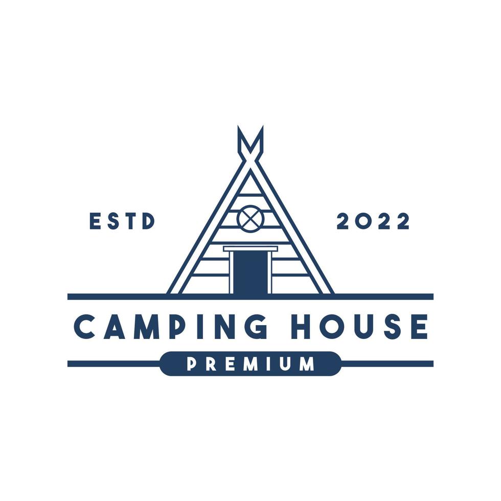 Retro-Logo für Camping und Outdoor-Abenteuer vektor