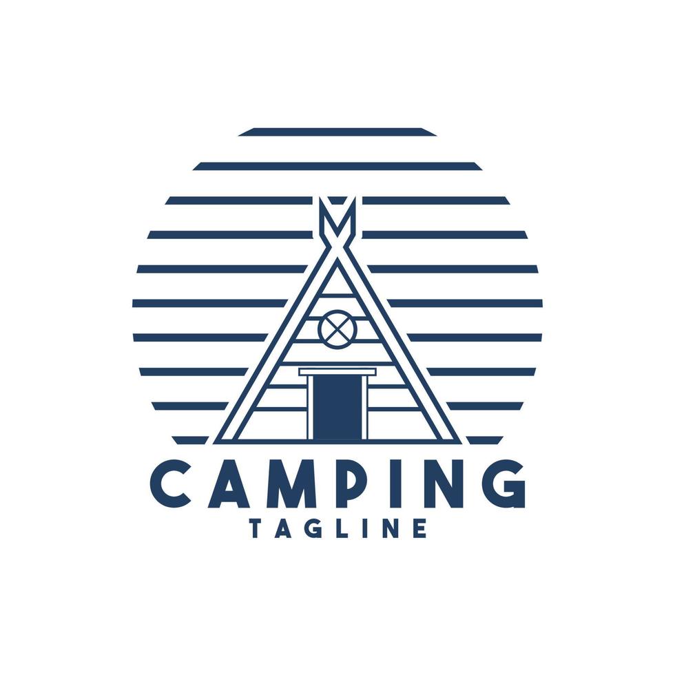 Retro-Logo für Camping und Outdoor-Abenteuer vektor