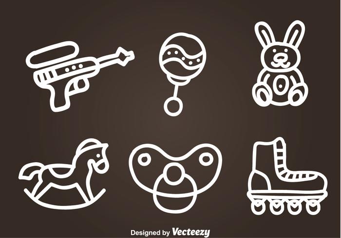 Kinder Spielzeug Hand gezeichnet Vektor Icons