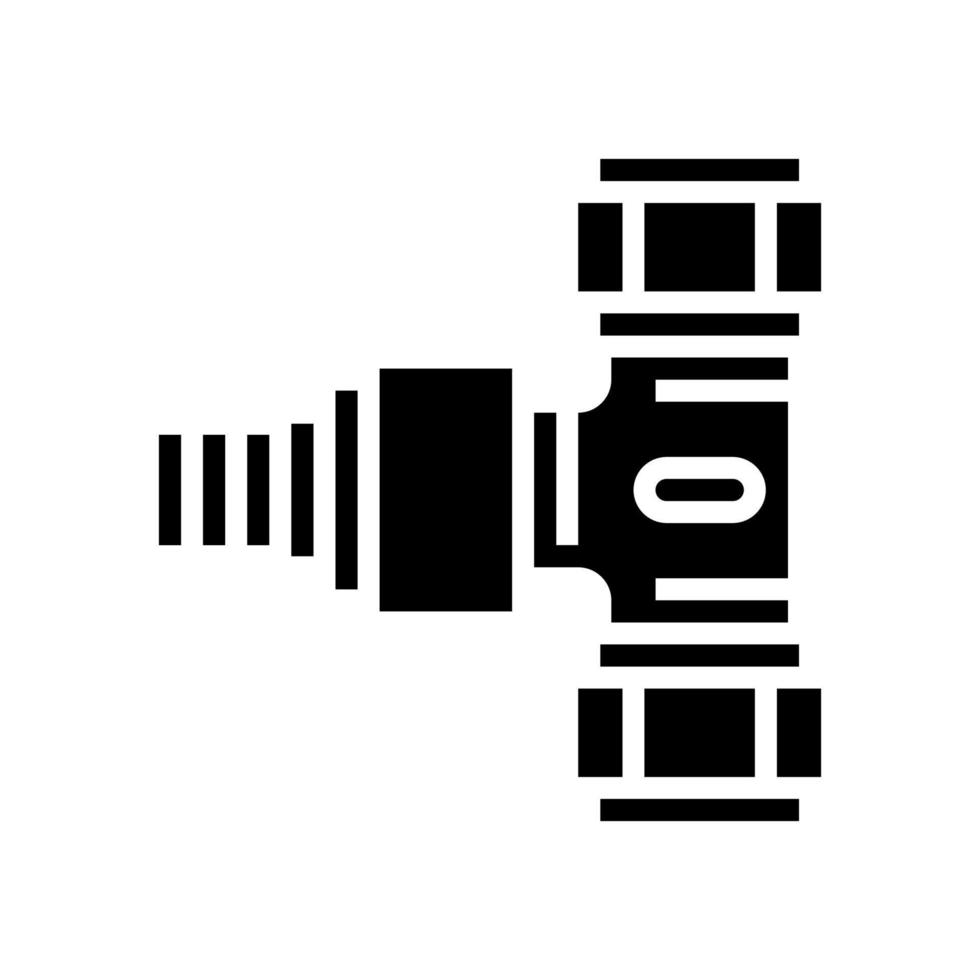 Bifurkationsrohr des Entwässerungssystems Glyphensymbol-Vektorillustration vektor