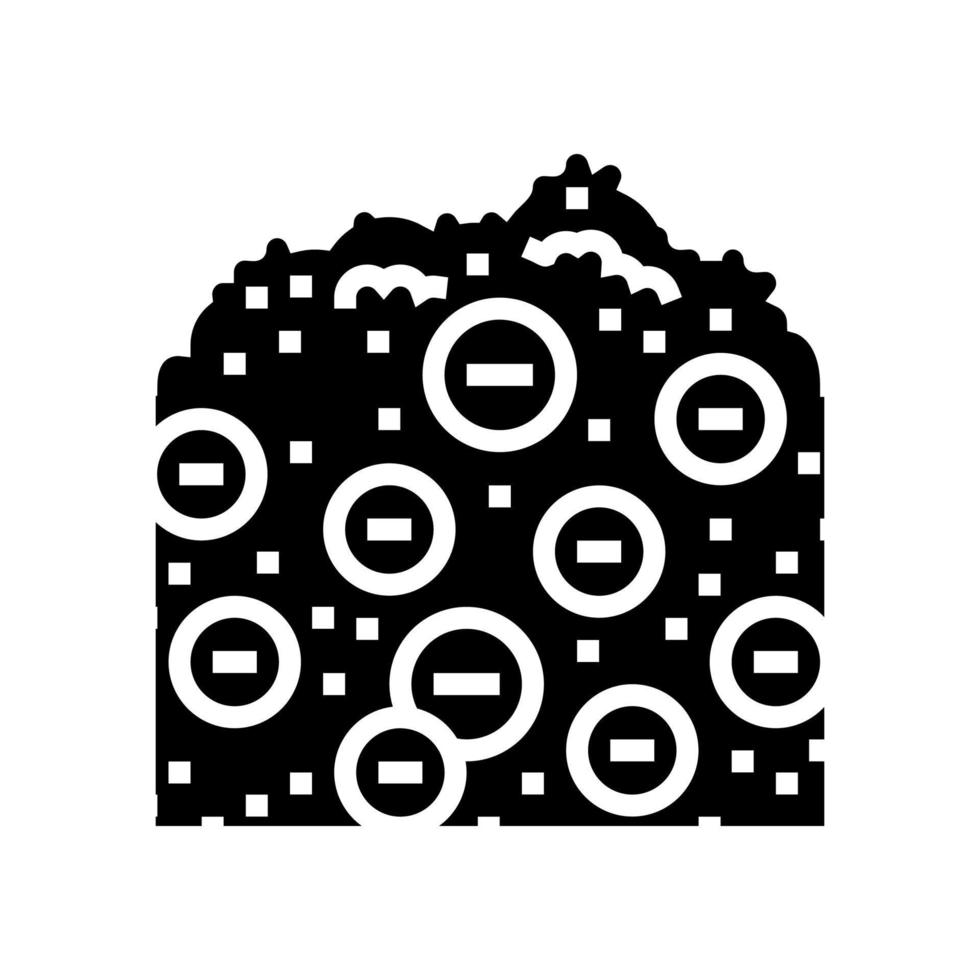 mjöl befästning glyf ikon vektor illustration