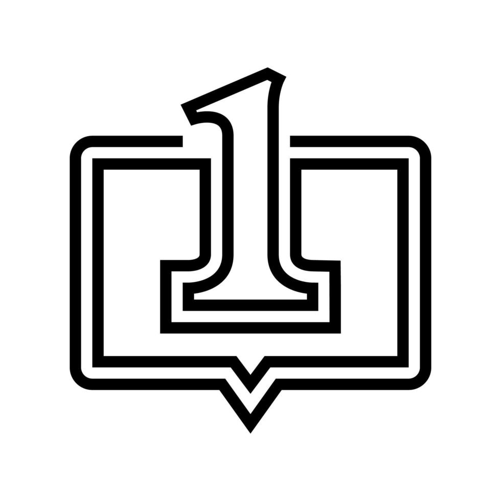 eine Nummernlinie Symbol Vektor Illustration