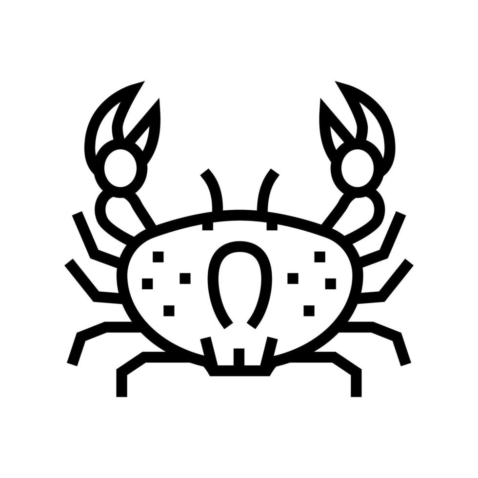 Krabbe Ozeanlinie Symbol Vektor Illustration