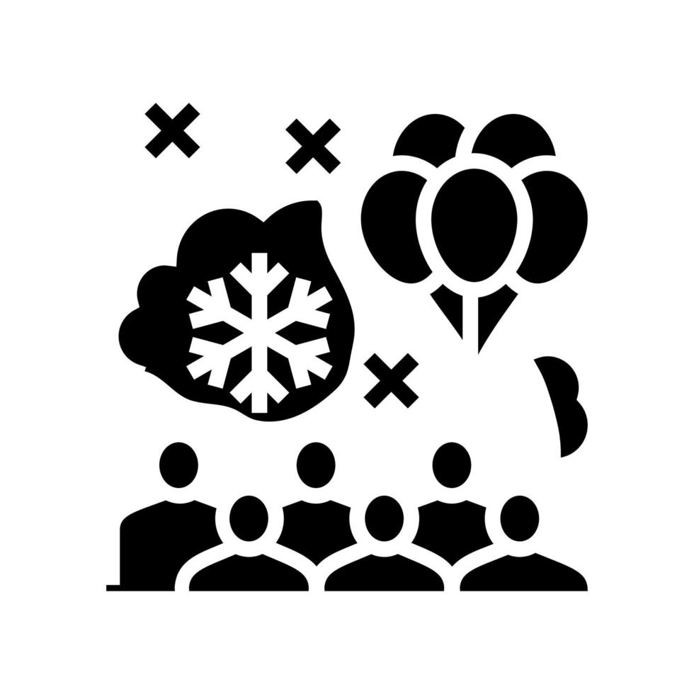 vinter barn part glyf ikon vektor illustration