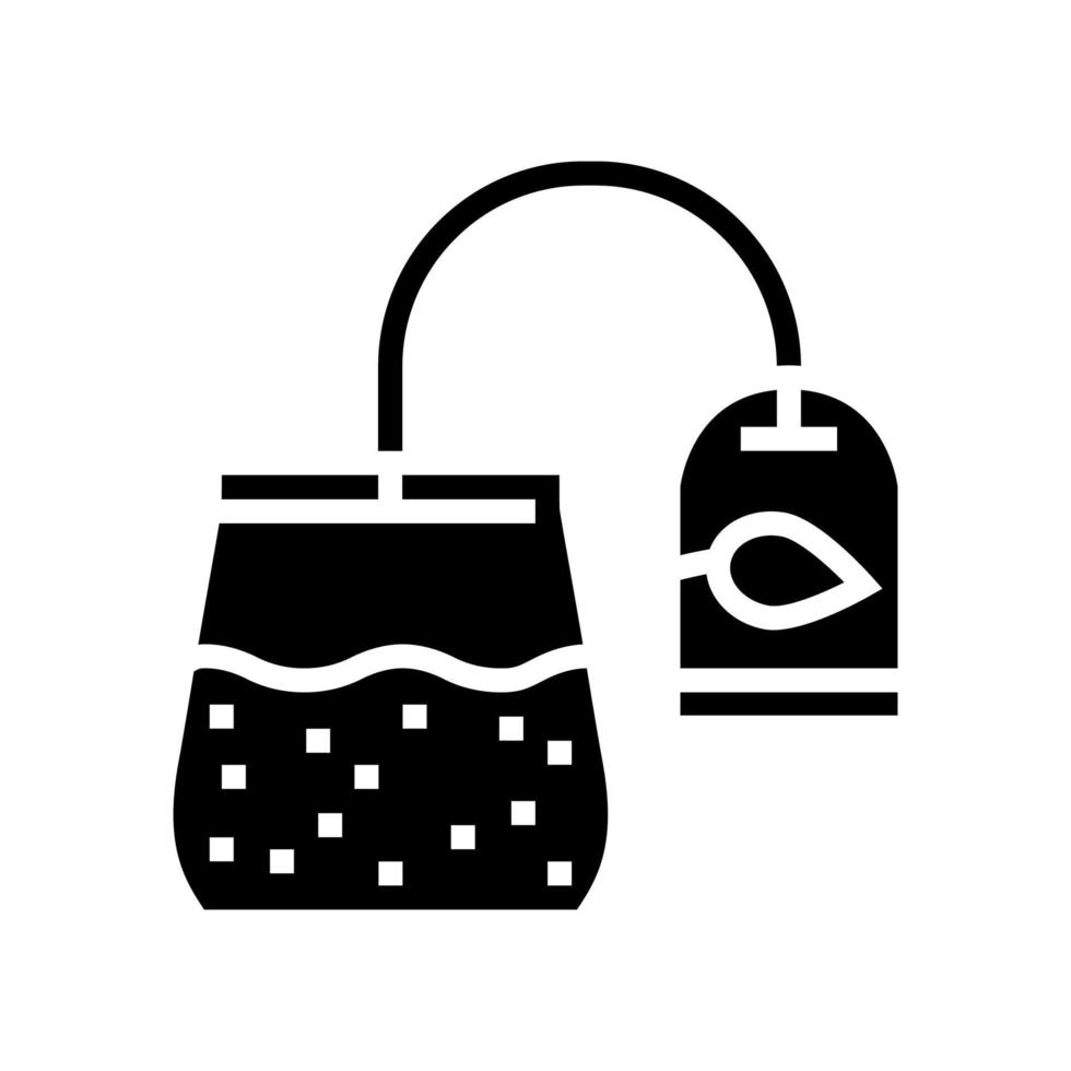 Beutel Tee Glyphe Symbol Vektor Illustration