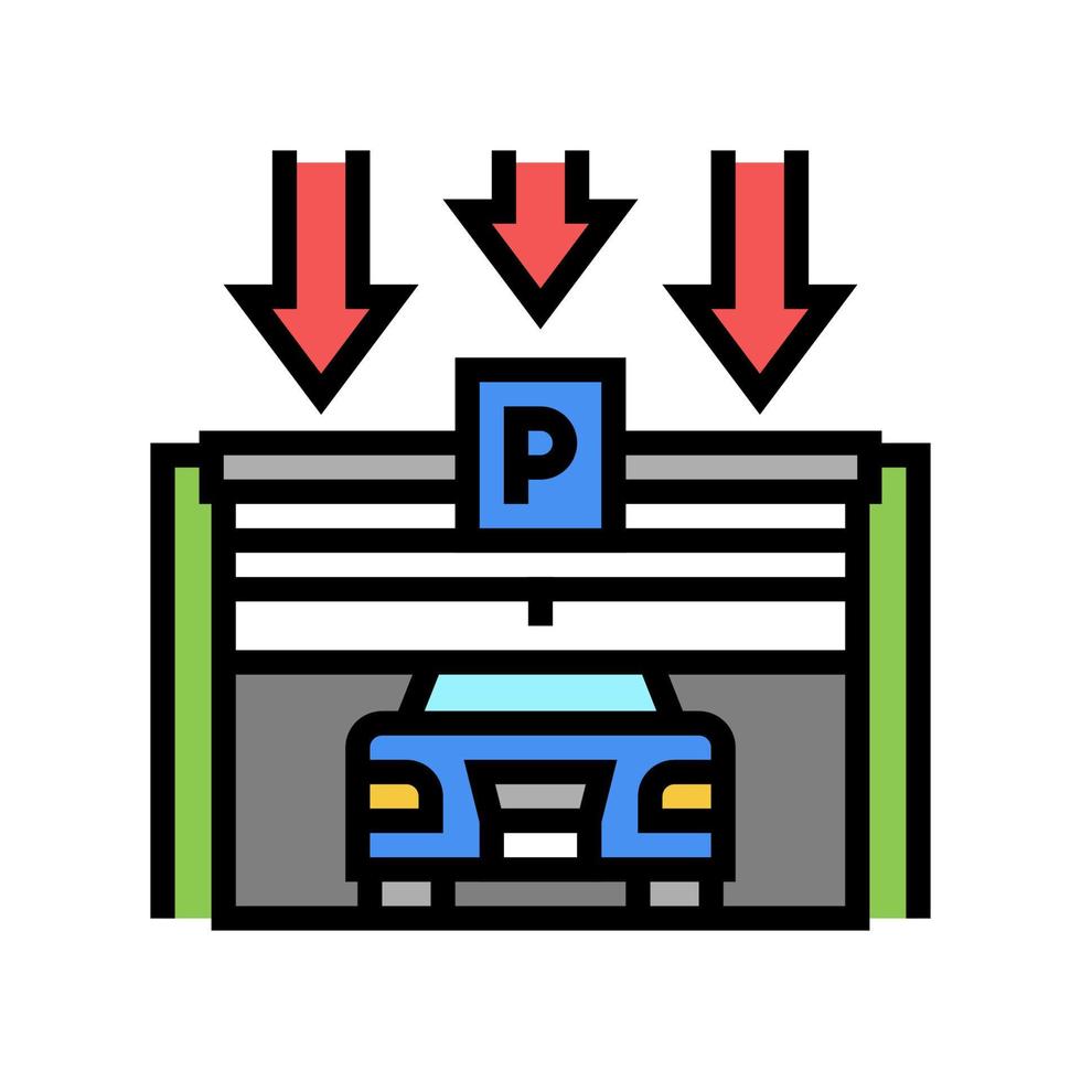 port stängning parkering färg ikon vektor illustration