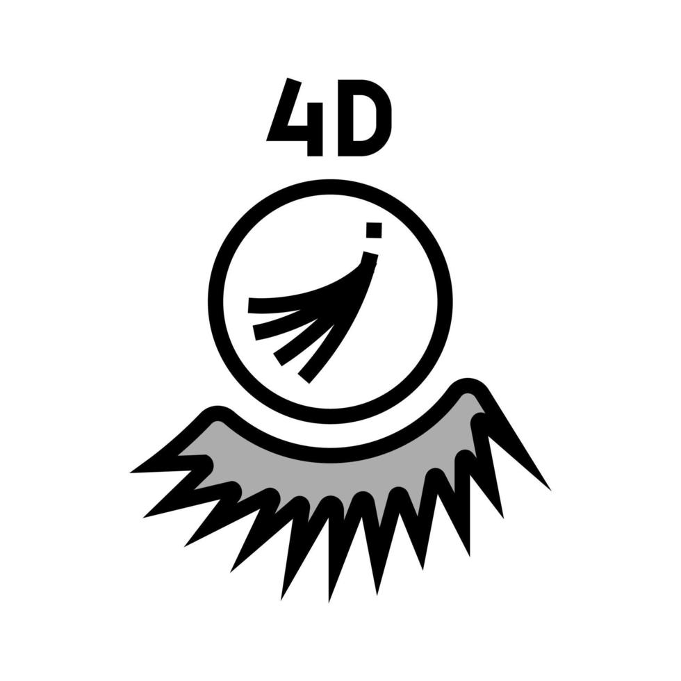 4D Wimpern Farbe Symbol Vektor Illustration