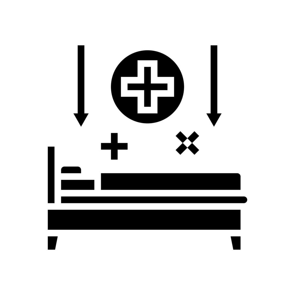 Bettruhe-Hepatitis-Glyphen-Symbol-Vektor-Illustration vektor