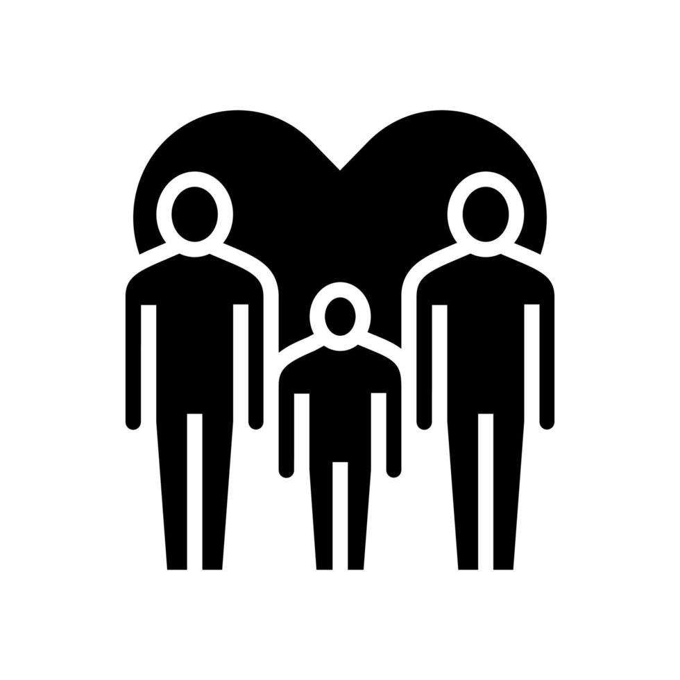 Männer schwule gleichgeschlechtliche Paare Adoption Glyphen-Symbol-Vektor-Illustration vektor