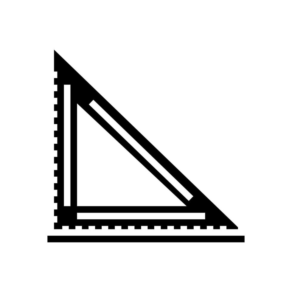 Layout quadratische Zimmermannswerkzeug Glyphe Symbol Vektor Illustration