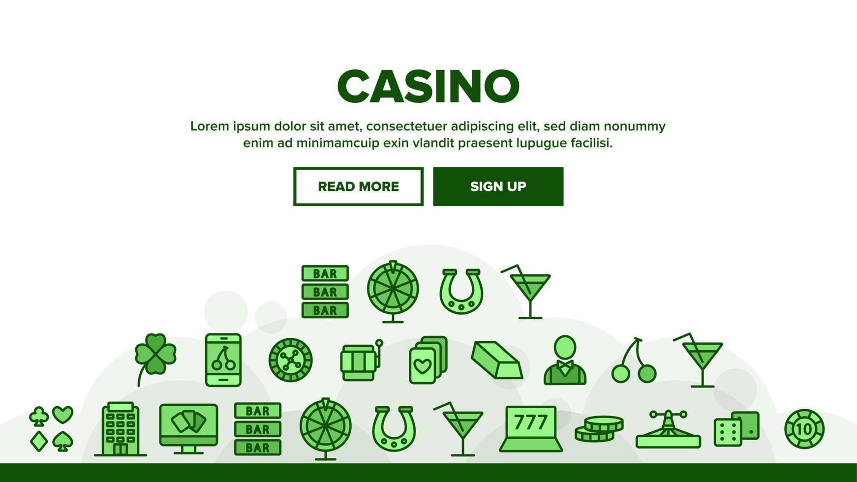 Casino Landing Header-Vektor vektor