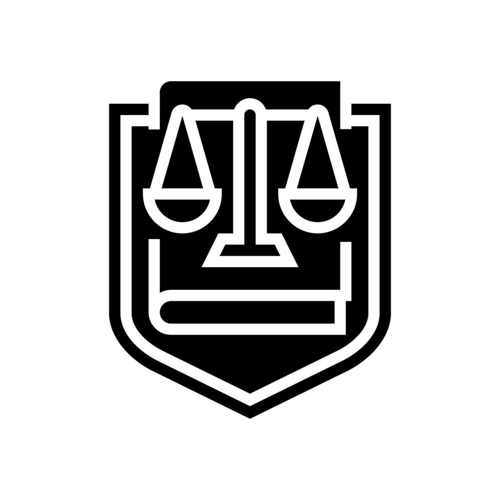 Gesetzessymbol mit Skalen-Glyphen-Symbol-Vektorillustration vektor