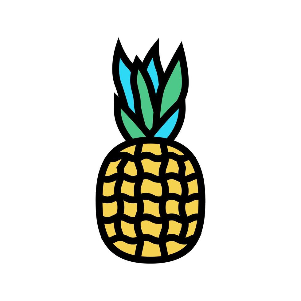 Ananas tropische Frucht Farbe Symbol Vektor Illustration