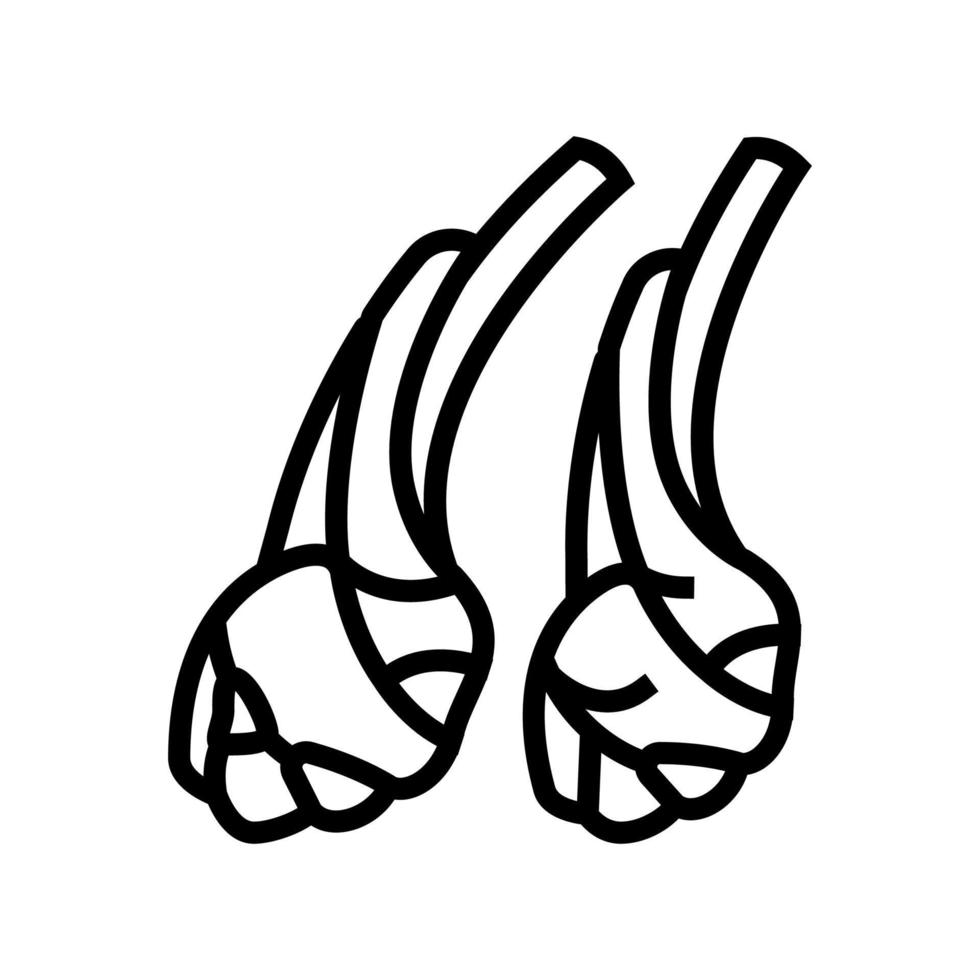 Hammelfleisch Symbol Leitung Vektor Illustration