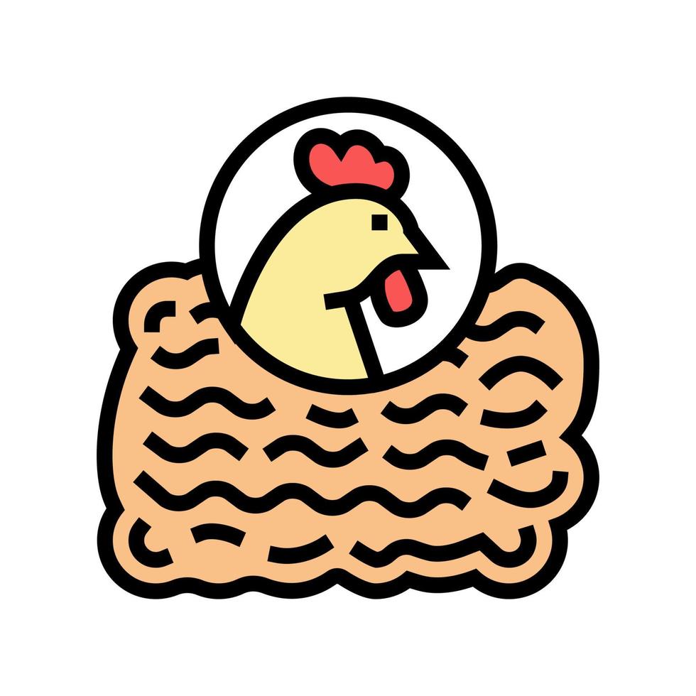 Gemahlenes Huhn Farbe Symbol Vektor Illustration