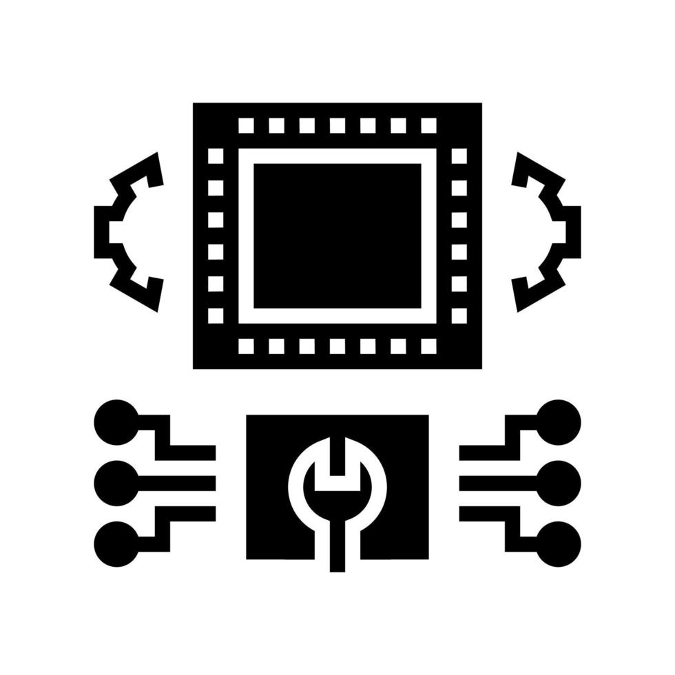 Engineering-System-Glyphen-Symbol-Vektor-Illustration vektor