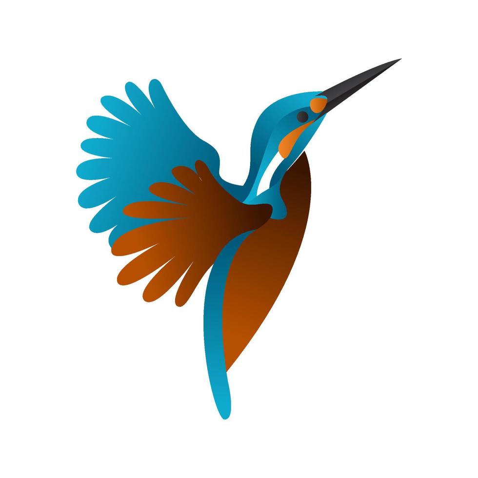 Farbverlauf-Eisvogel-Vogel-Vektor-Illustration vektor