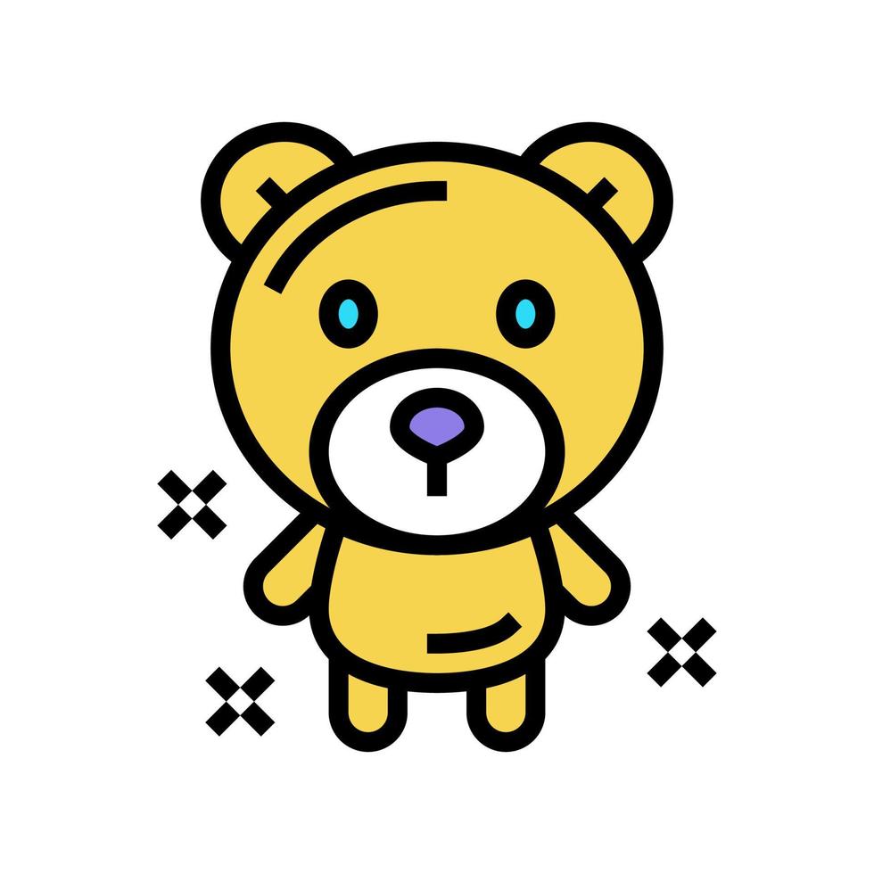 björn karaktär ballong färg ikon vektor illustration