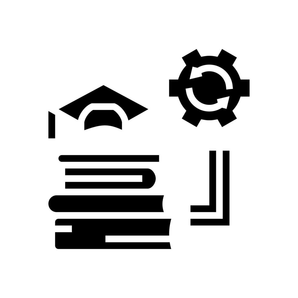 Bildung optimieren Glyphen-Symbol-Vektor-Illustration vektor