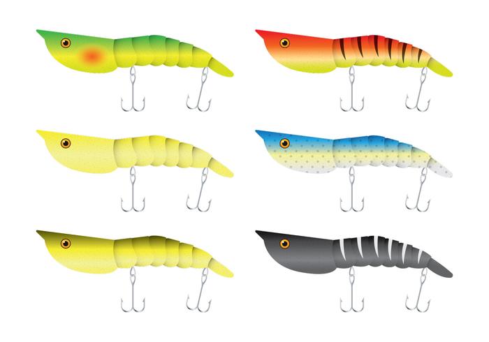 Garnelen-Fischen-Köder-Vektoren vektor