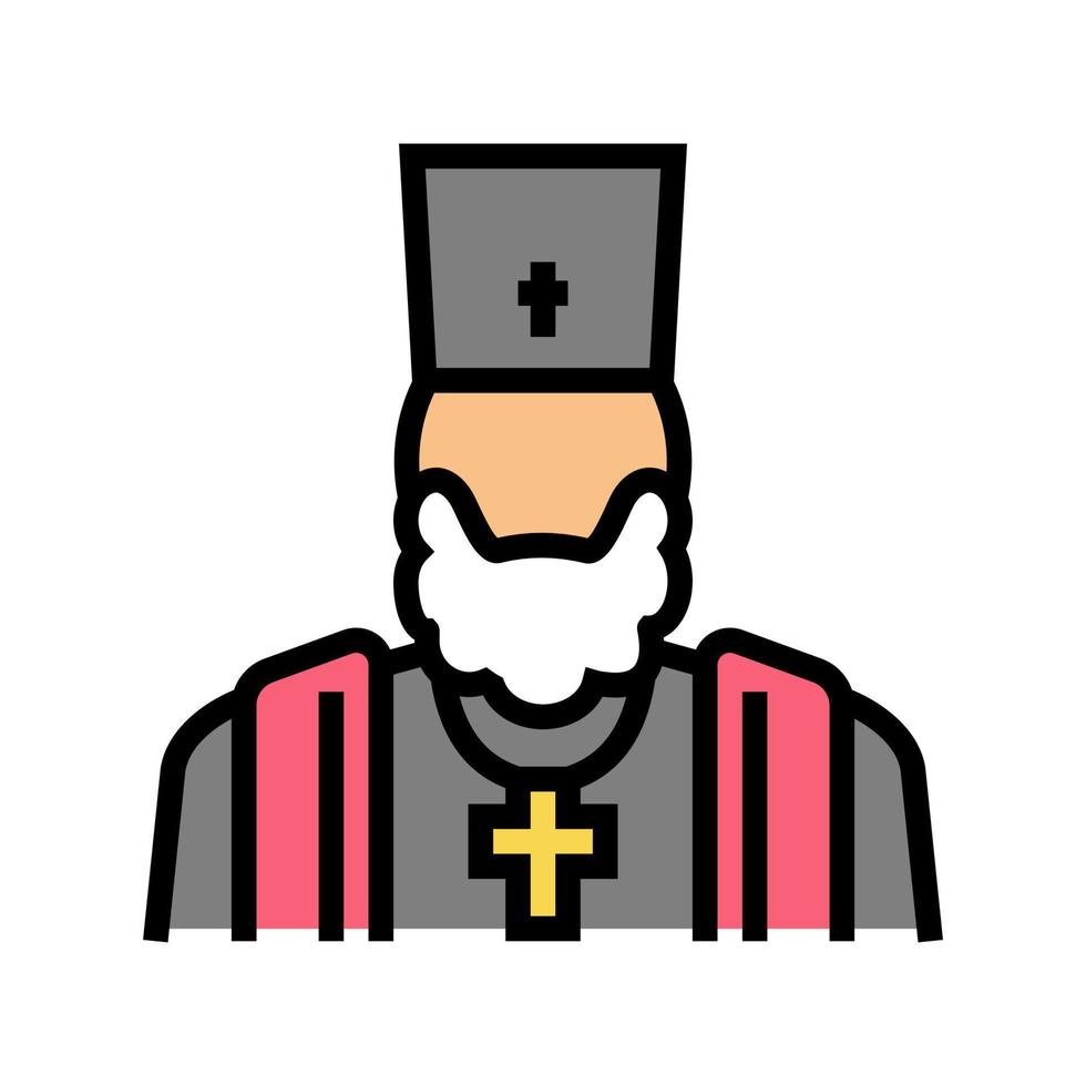 Priester Christentum Farbsymbol Vektor Illustration