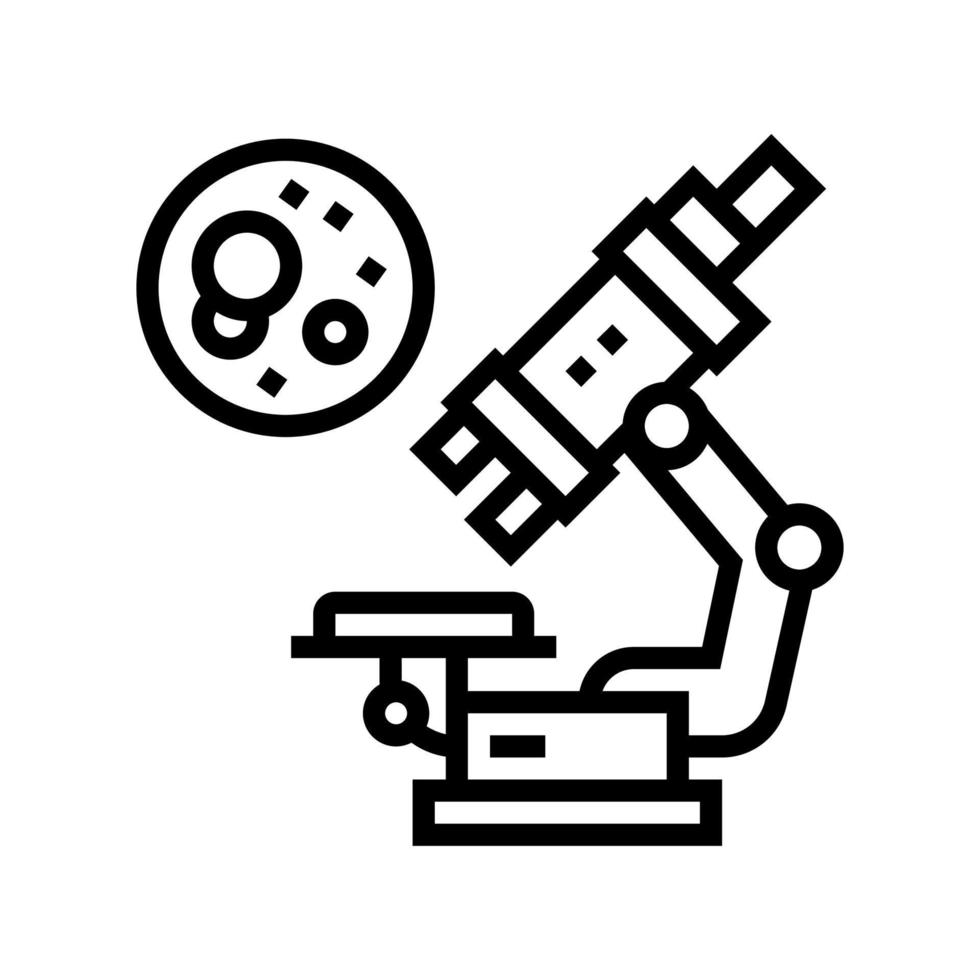mikroskop för forskning linje ikon vektor isolerade illustration
