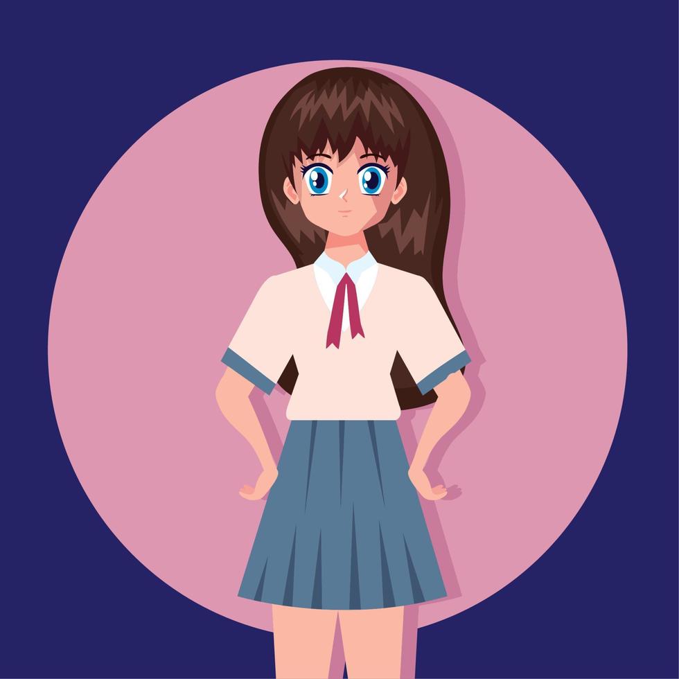 anime flicka student vektor