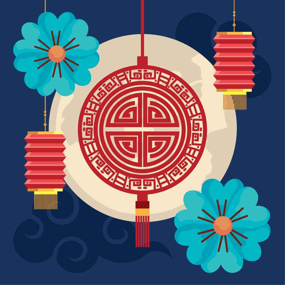 kinesiska månen festival kort vektor