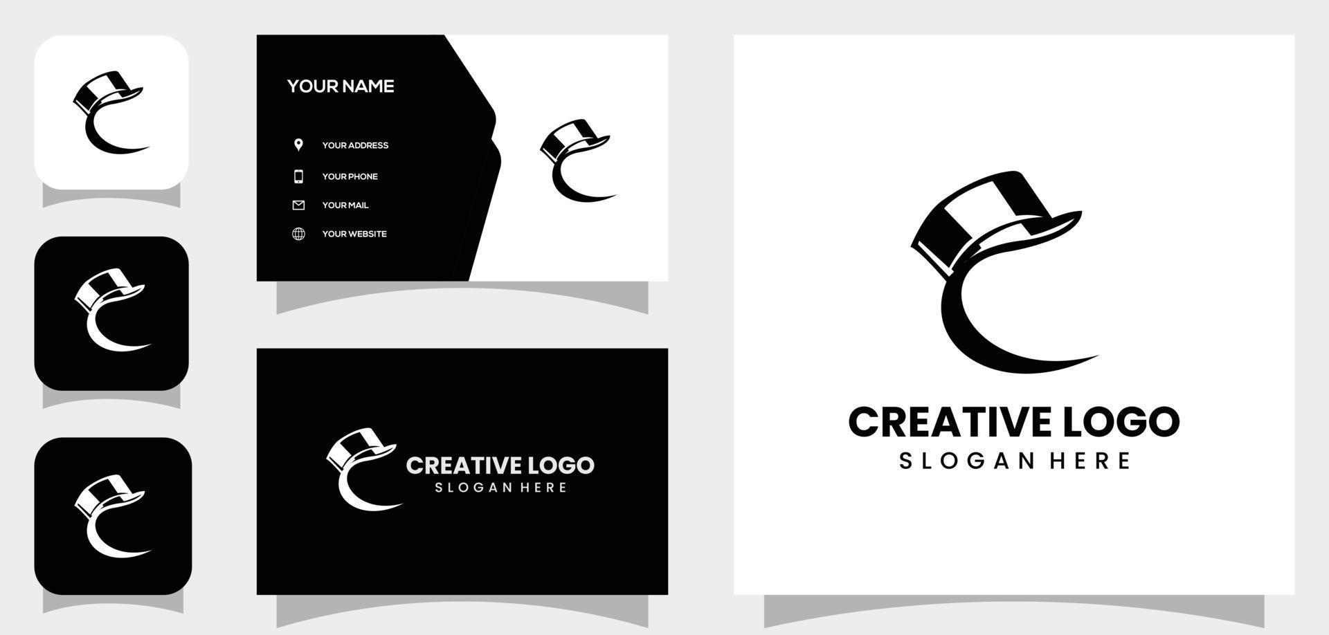 vektorgrafik av initial c och professionell logo design hatt vektor