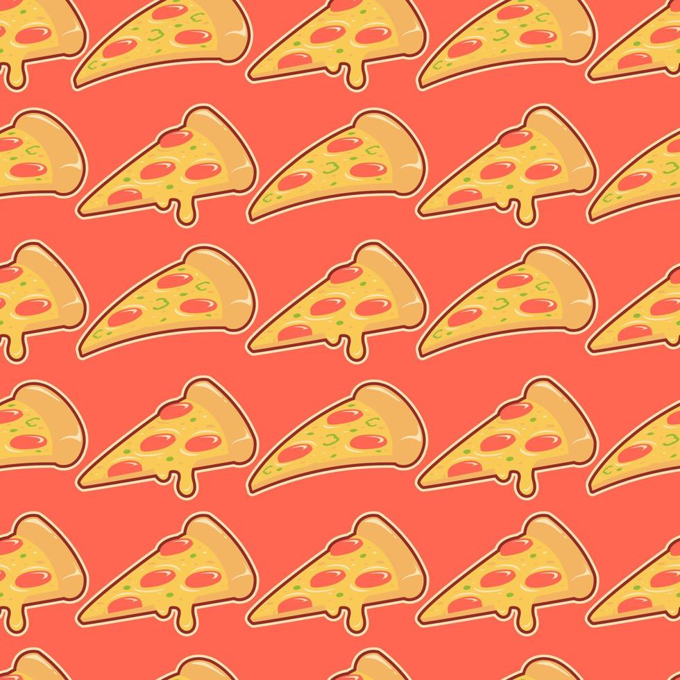 pizza skiva med smältande ost sömlös bakgrund vektor