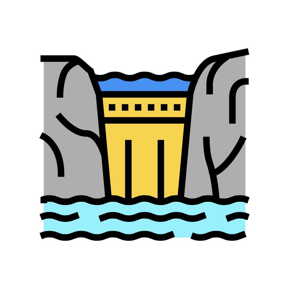 dam Wasser Farbe Symbol Vektor Illustration