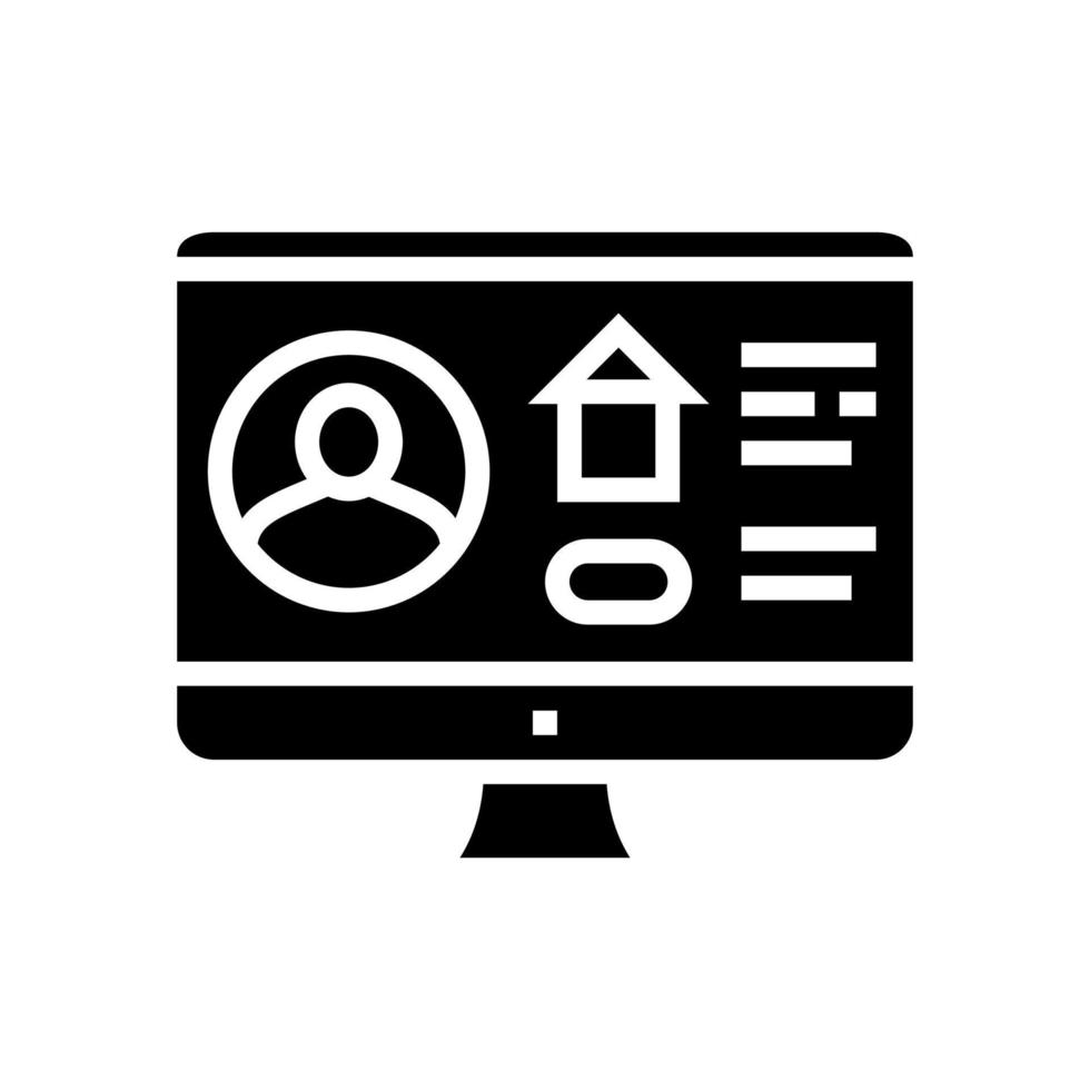 Online-Haus mieten Glyphen-Symbol-Vektor-Illustration vektor