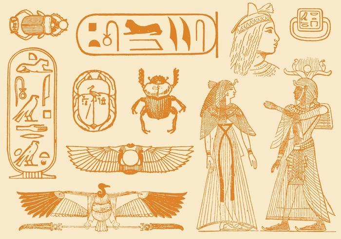 Alte Stil Zeichnungen Von Ägypten vektor