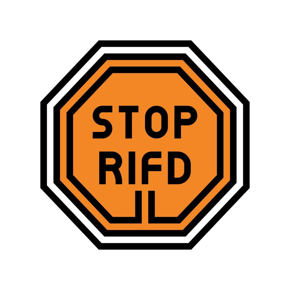 Stoppen Sie die rfid-Farbsymbol-Vektorillustration vektor